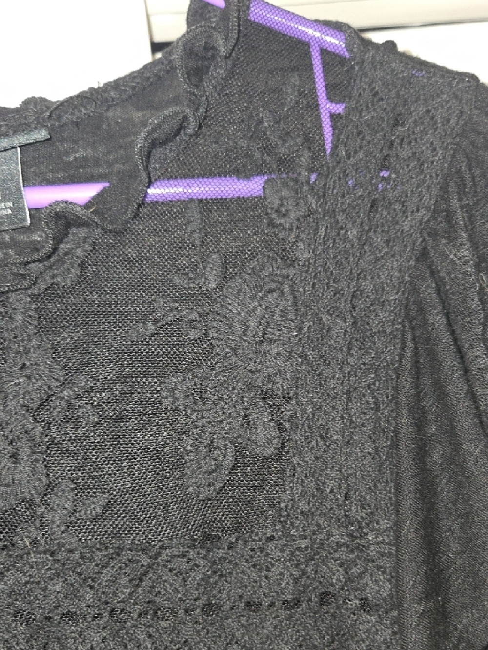 torrid Black Lace Yoke Flutter-Sleeve Blouse - Picture 3 of 3